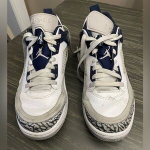 Air Jordan Spizike low White obsidian navy Blue Sneakers size 8 mens